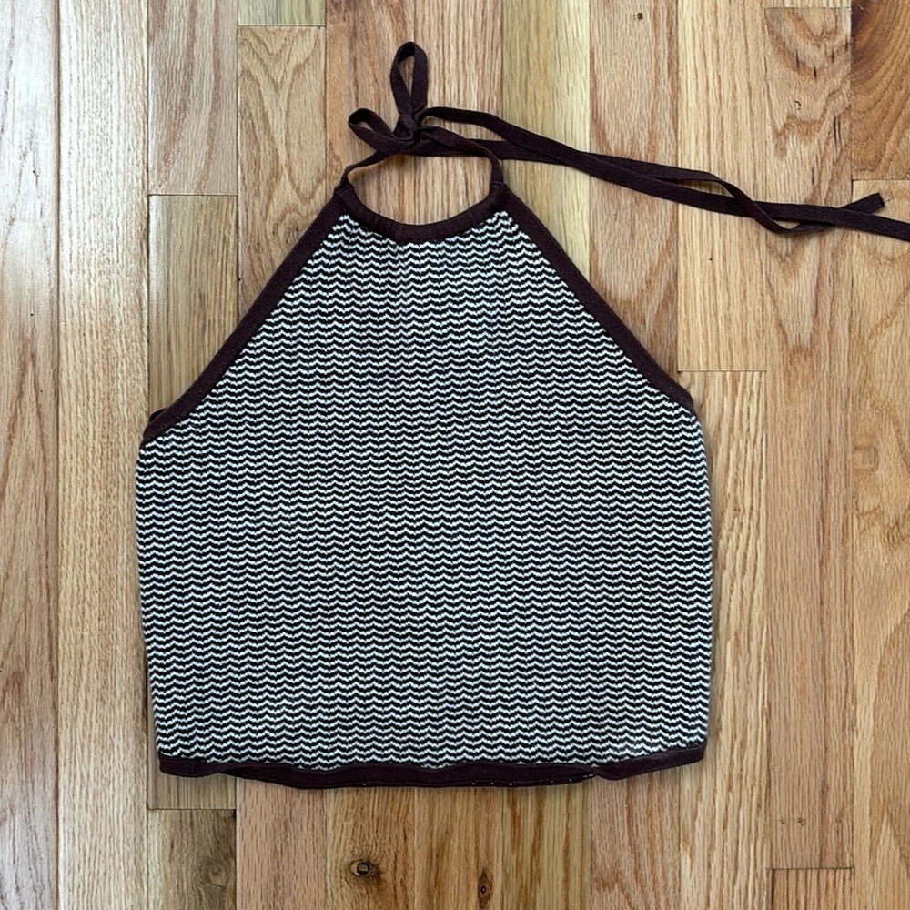 Abercrombie & Fitch Black and White Halter Tank Top